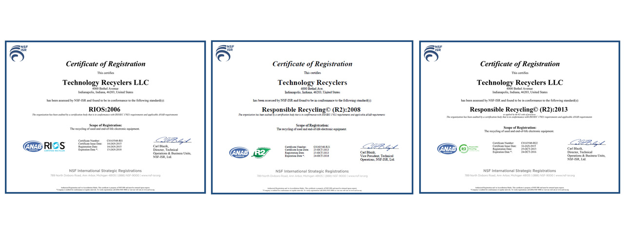 R-2 2013 and Rios Certifications Received